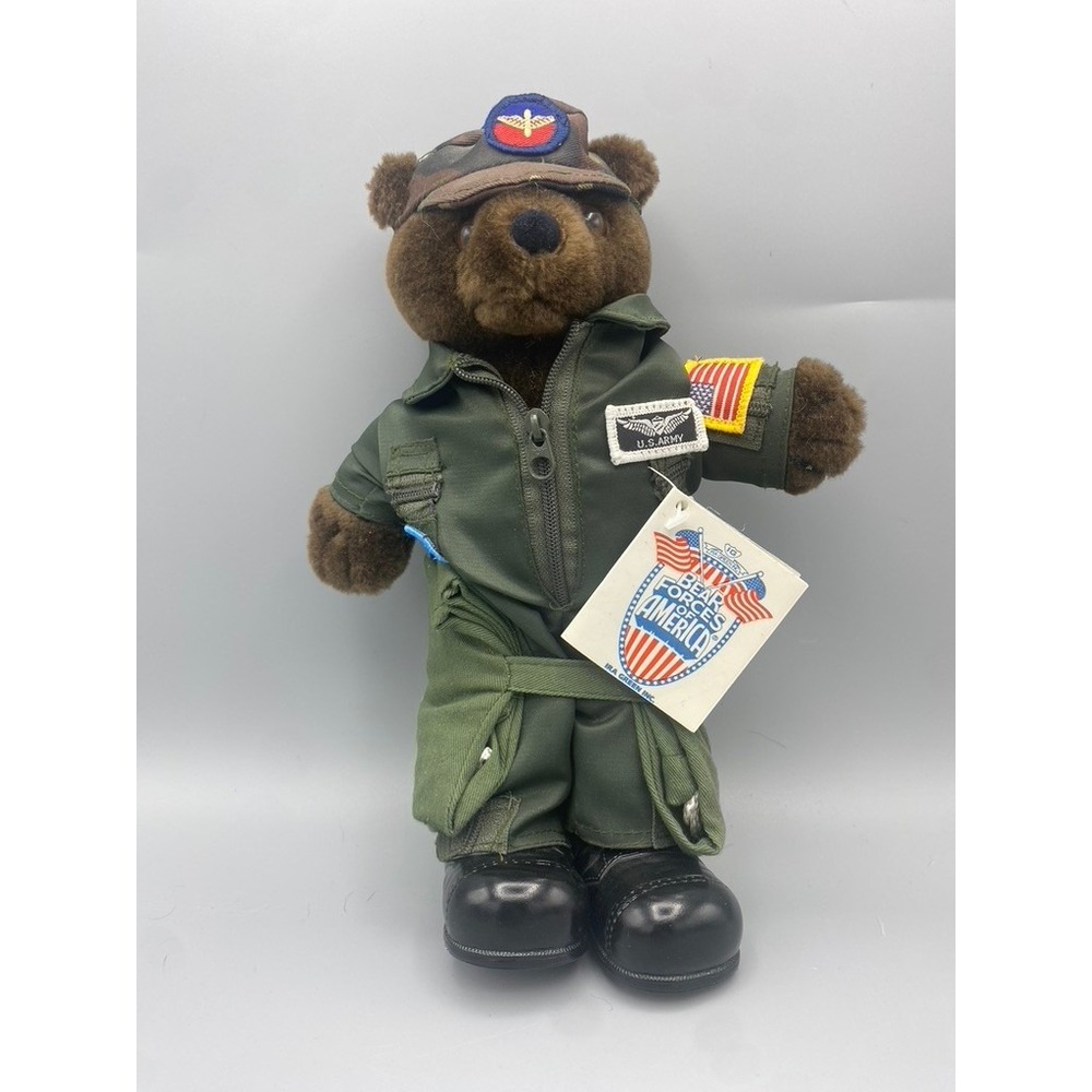 Bear Forces of America US Army Pilot Bear Plush Barracks Bag IRA Green 10.5" NWT